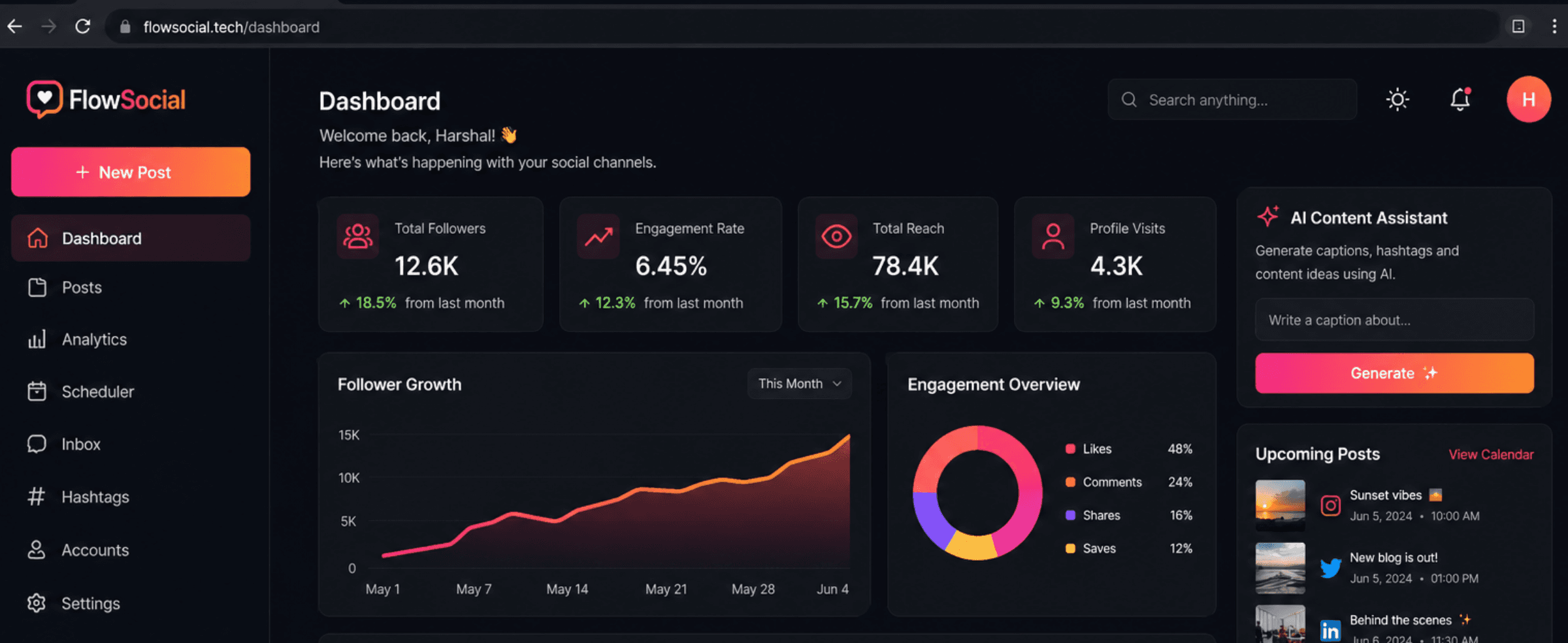 FlowSocial screenshot